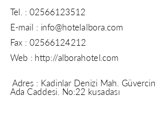 Albora Hotel iletiim bilgileri